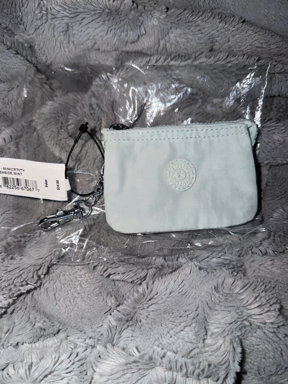 Kipling mini creativity Small Zip Coin Pouch - Seaside Mint NWT